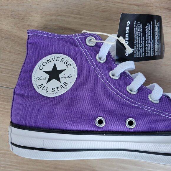 Converse Chuck Taylor All Star High Women’s 7.5 Electric Purple Sneakers 134833F - Picture 10 of 12